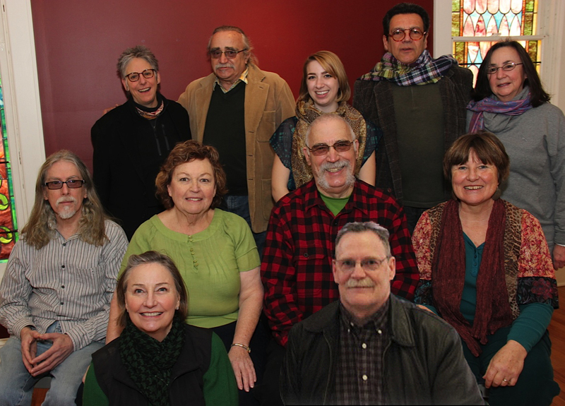 Gathered at the installation of new lighting at the Milton Historical Society are in back (l-r) Jeanie Greenhaugh, Steven Goode, MHS Director Allison Schell, Aurelio Grisanty and Jean Bowers; second row, Earle Norman, Maryellen Davis, Raymond Petersen and Eddie Filemyr. In front are Libby Zando and Keith Steck. SOURCE SUBMITTED